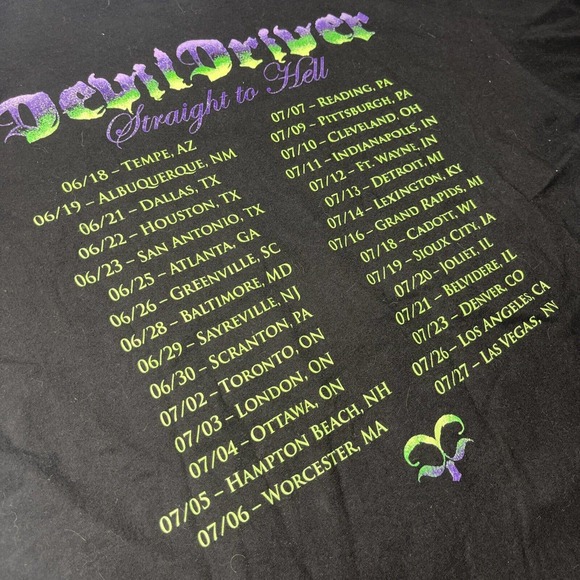 DevilDriver Mens Black T Shirt 2XL Metal Rock Band Tee Straight To Hell  Tour - Picture 11 of 12